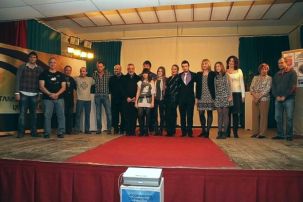 Premiados y organizadores del III Certamen de Cortometrajes de Bujaraloz