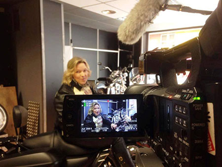 Rodaje del segundo vídeo en Harley Davidson Zaragoza