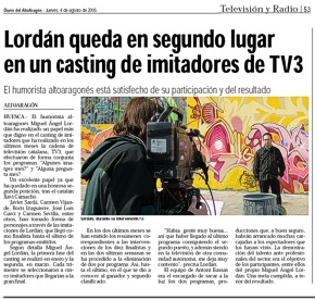 Lordán queda subcampeón del casting de imitadores de TV3