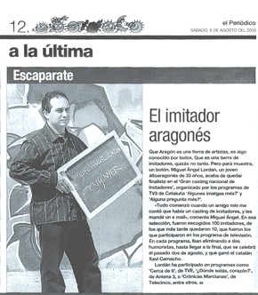 Miguel Ángel Lordán en la final de imitadores de TV3