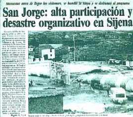 San Jorge: Alta participación y desastre organizativo en Sijena