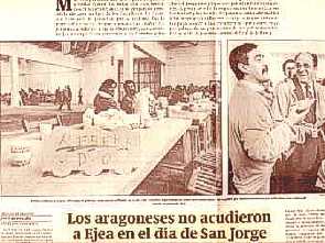 Los aragoneses no acudieron a Ejea en el día de San Jorge