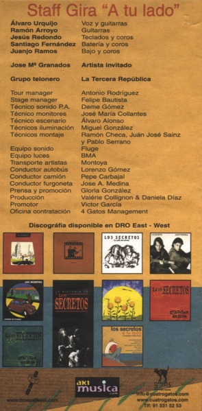 Los Secretos en la Gira A tu lado. Zaragoza, 2001
