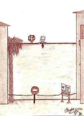 Dibujo del muro de Sijena (M.A. Lordán 1990)