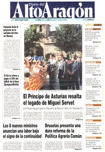 El Príncipe de Asturias resalta el legado de Miguel Servet