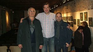 Enrique López, Juan Antonio Hernández y Miguel Ángel Lordán en representación del equipo de Lágrimas de mujer