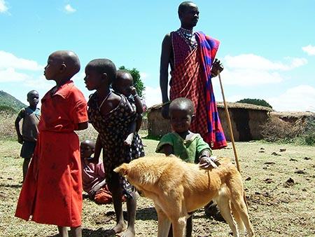 Poblado masai cerca de Masai Mara