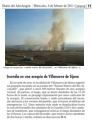 Incendio en la huerta de Villanueva de Sijena
